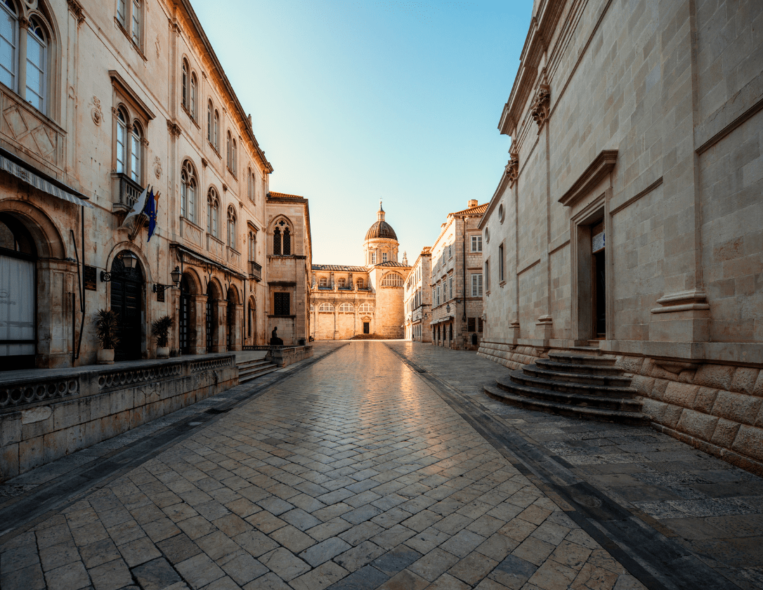 Dubrovnik's main street, a great choice for a weeeknd getaway