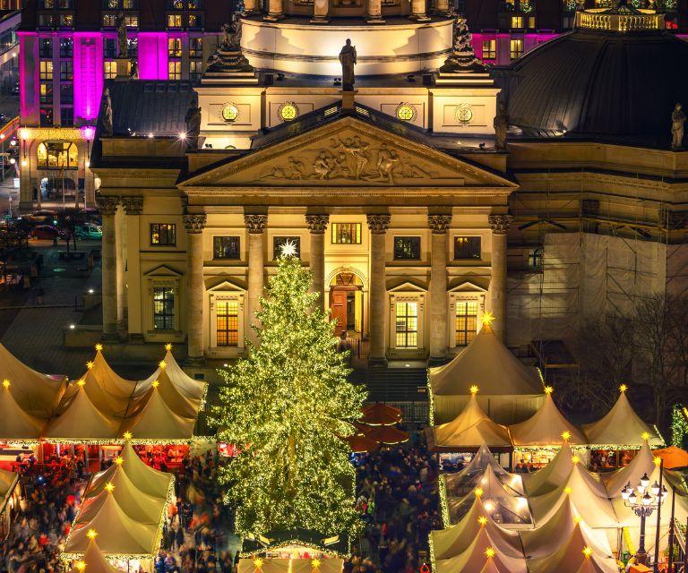 A Christmas market near the Deutscher Dom, a must-visit place during a Christmas getaway to Berlin