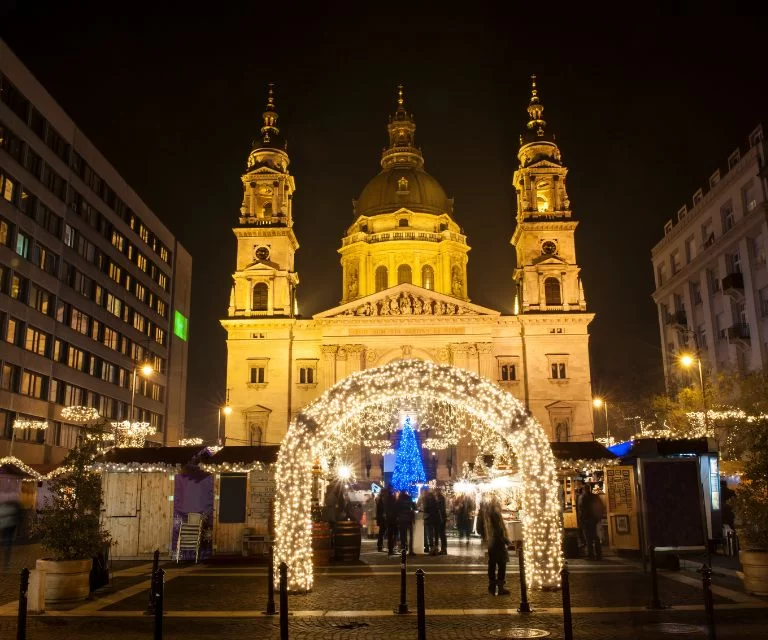 Budapest Basilica beautifully decorated for Christmas holidays