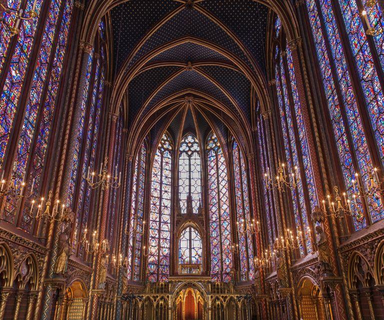 The stained glass of Sainte Chapelle, a must-see sight on a getaway to Paris