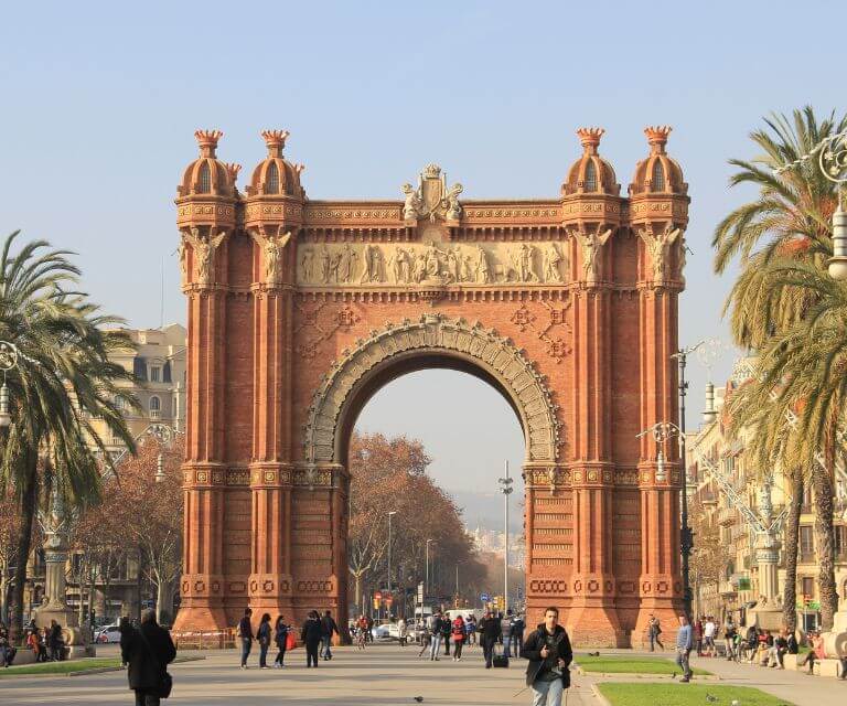 The Triumphal Arc, a must-see sight on a weekend getaway to barcelona
