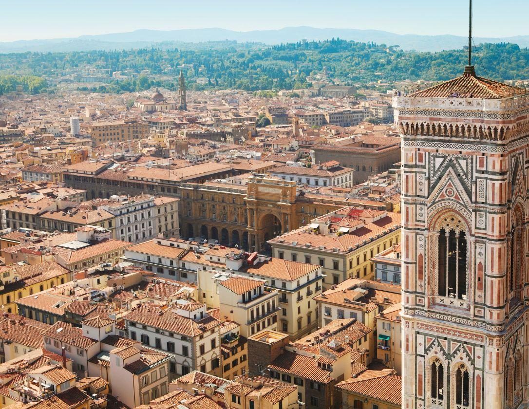A stunning view from the Basilica di Santa Maria del Fiore, a must-see sight during a getaway to Florence