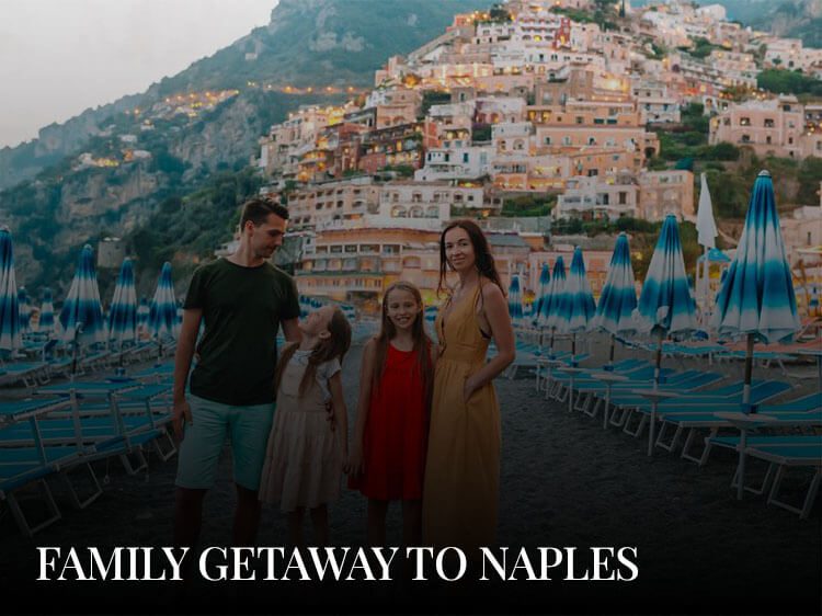 A family of four enjoying a day trip to Capri during their Naples getaway