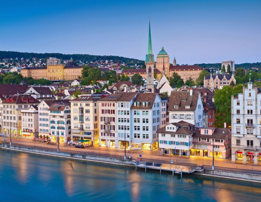A view over the city of Zurich, a wonderful destination for a city break to Switzerland